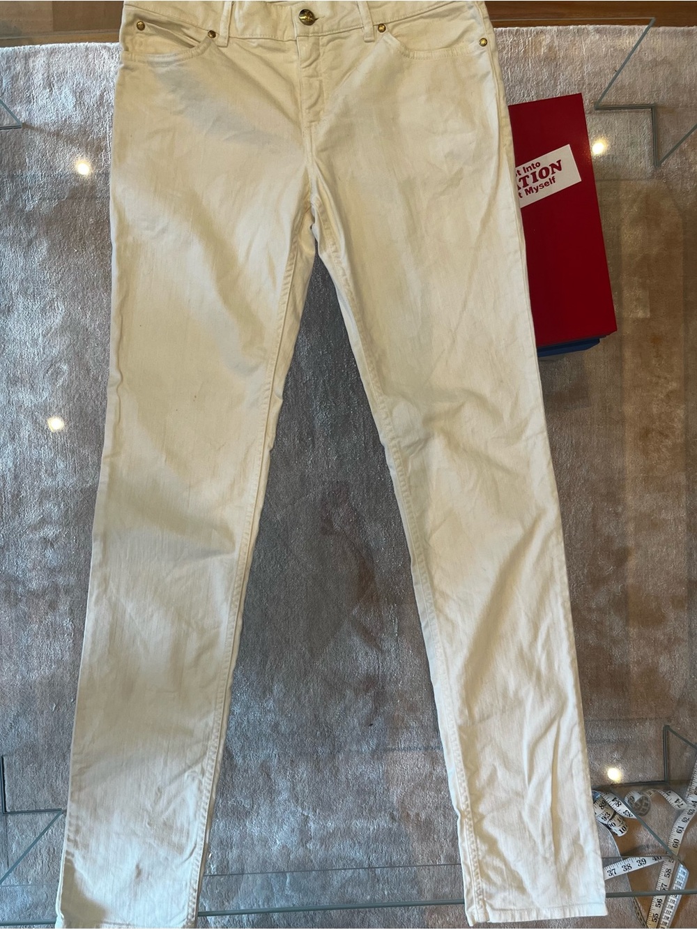 Emilio Pucci White Cotton Straight Leg Jeans IT Size:44